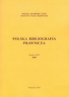 Polska Bibliografia Prawnicza. Zeszyt 45. 2009