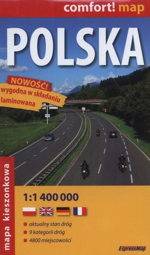 Polska Mapa kieszonkowa Skala 1:1 400 000