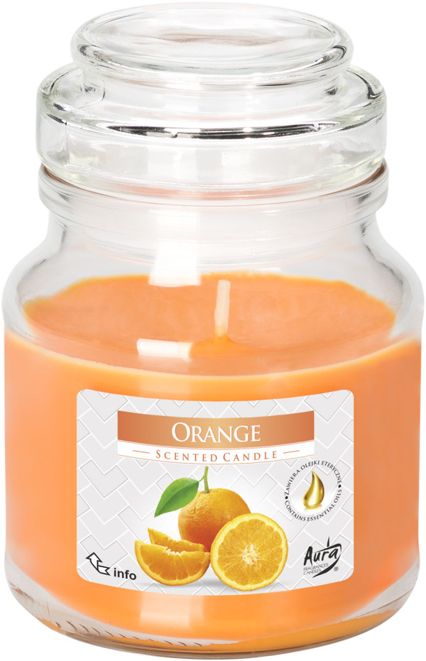 Pomarańcza Mała świeca zapachowa w szkle z wieczkiem