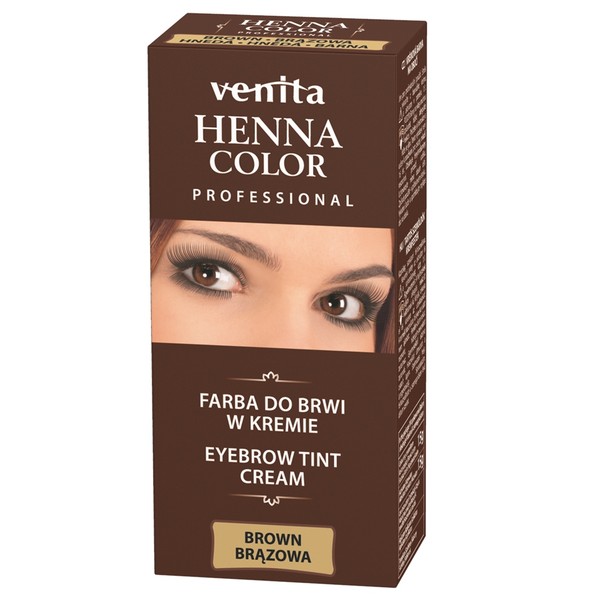 Professional Henna Color Brąz Farba do brwi w kremie