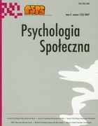 Psychologia społeczna tom 2 1(3) 2007