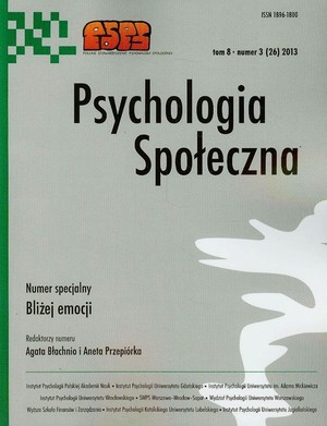 Psychologia społeczna tom 8 3(26) 2013