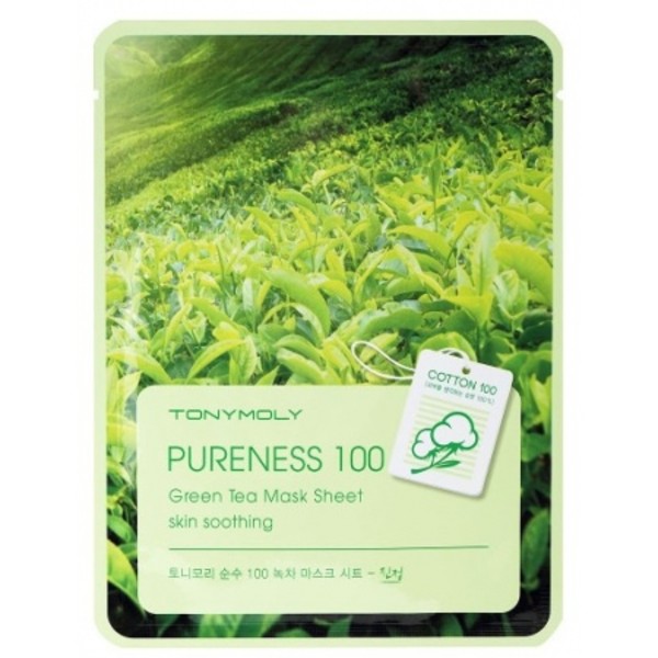 Pureness 100 Green Tea Mask Sheet Skin Soothing Kojąca maska do twarzy z ekstraktem z zielonej herbaty