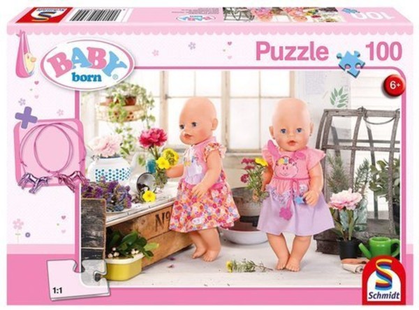 Puzzle Baby Born Kwiaciarnia + dwa naszyjniki 100 elementów