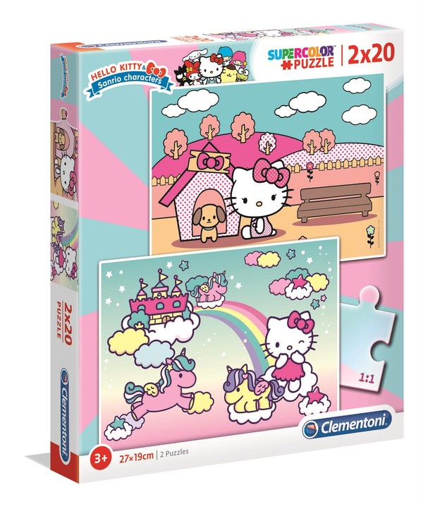 Puzzle SuperColor Hello Kitty 2x20 elementów