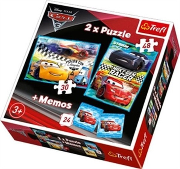 Puzzle Auta 3 Wyścig nowej generacji -30/48 elementów + Memos