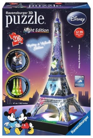 Puzzle 3D Wieża Eiffla Night Edition Disney