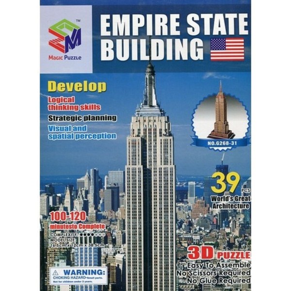 Puzzle 3D budowle Empire State Building 39 elementów