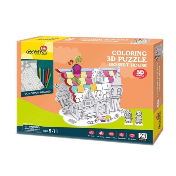 Puzzle 3D Domek do kolorowania 23 elementy