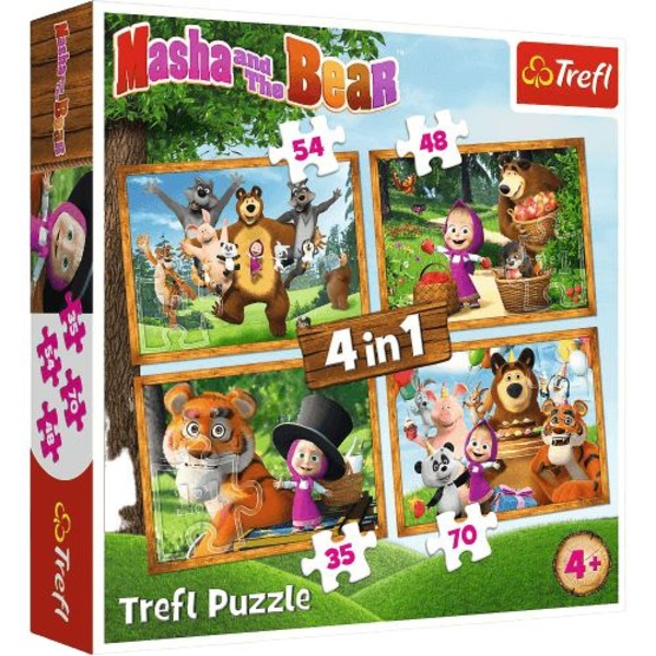 Puzzle 4w1 Masza w lesie 35, 48, 54 i 70 elementów
