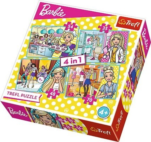 Puzzle 4w1 Barbie Kariera 70/54/48/35 elementów