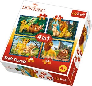 Puzzle 4w1 Król Lew i przyjaciele 70/54/48/35 elementów