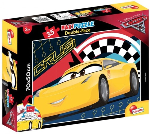 Puzzle MAXI Auta 3 Race ready - 35 elementów Puzzle dwustronne