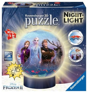 Puzzle kuliste 3D lampka Frozen 2 72 elementy