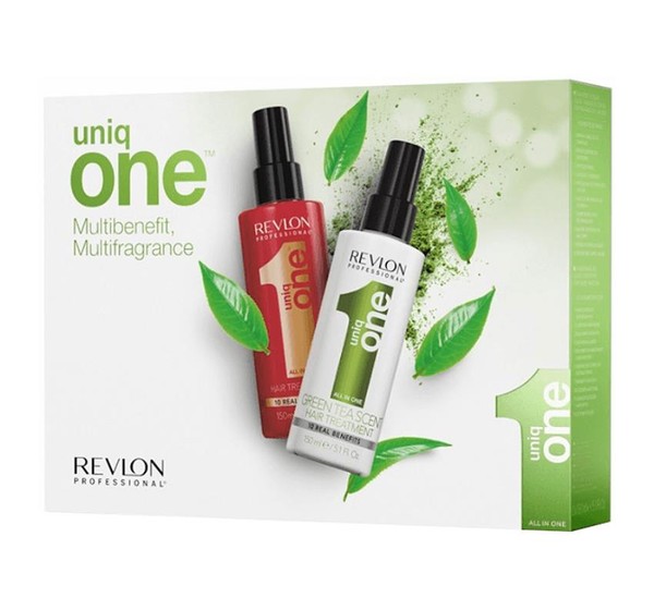Uniq One Zestaw odżywek do włosów All In One Hair Treatment Classic + Hair Treatment Green Tea Scent