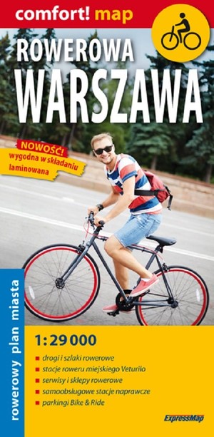 Rowerowy plan miasta. Rowerowa Warszawa Skala 1:29 000