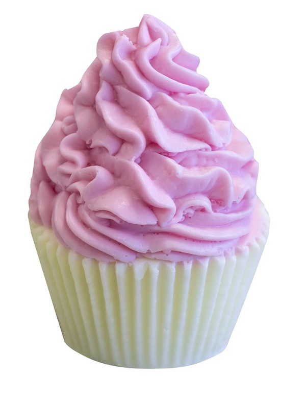 Różowo-Ecru muffinka Wiśnia Naturalne mydło glicerynowe