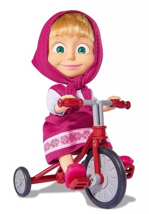 Masza i Niedźwiedź lalka Masza na rowerku