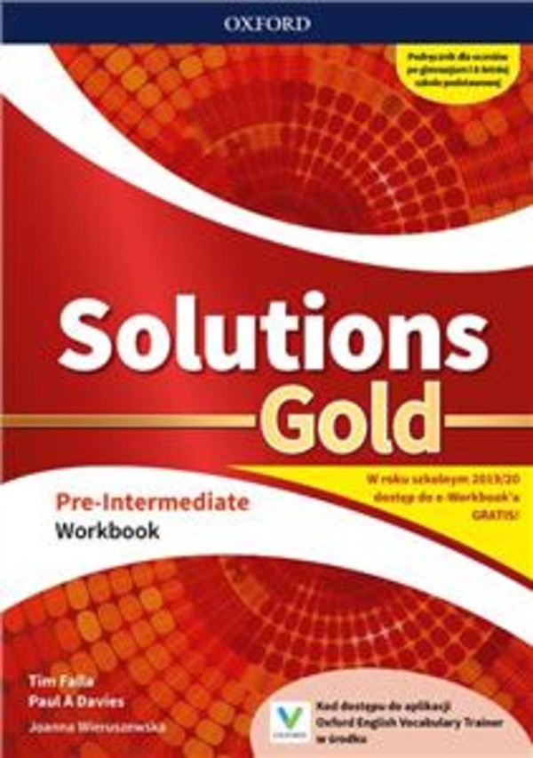 Solutions Gold Pre-Intermediate. Workbook Zeszyt ćwiczeń po podstawówce - reforma 2019