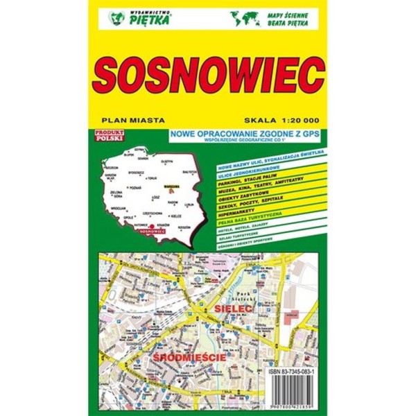 Sosnowiec mapa samochodowa Skala: 1:20 000