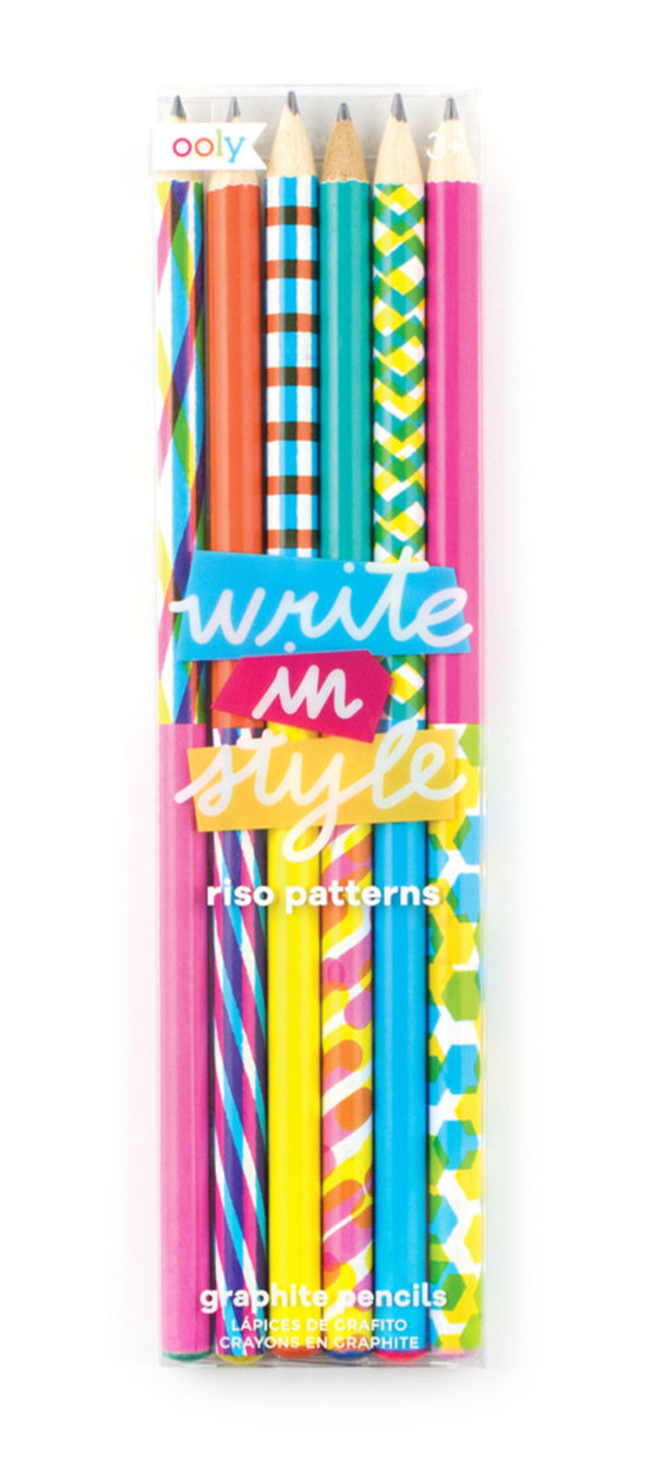 Stylowe ołówki Write In Style - Riso Patterns komplet 6 ołówków