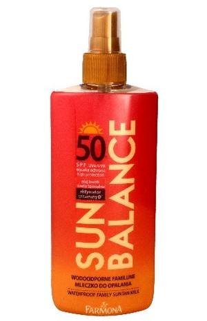 Sun Balance Mleczko do opalania wodoodporne familijne SPF50 spray