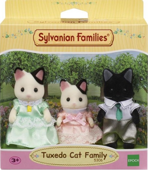 Sylvanian Families Rodzina kotków z czarnym uszkiem (Tata, Mama, Siostra)