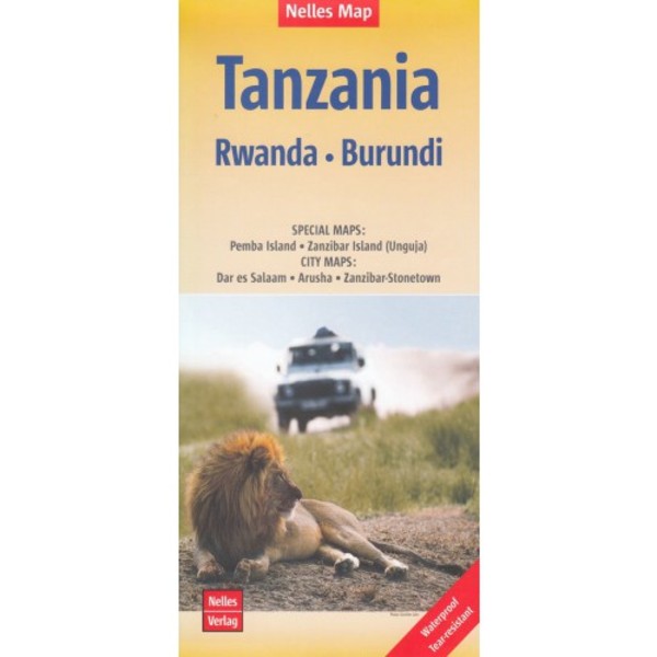 Tanzania Rwanda Burundi Road map / Tanzania Rwanda Burundi Mapa samochodowa Skala 1:1 500 000