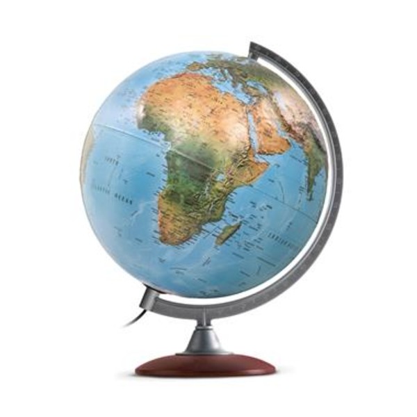 Globus plastyczny wypukły fizyczny polityczny podświetlany Tattile
