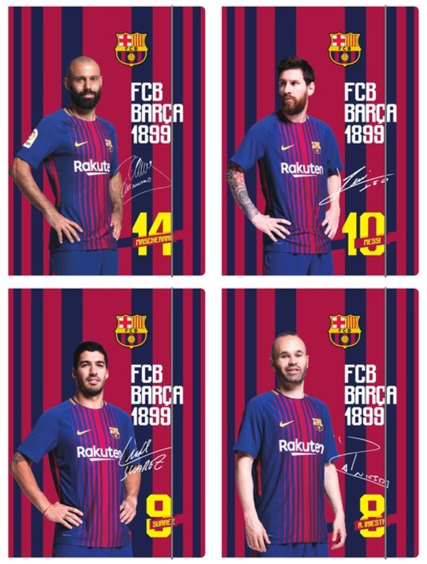 Teczka z gumką A4 FC Barcelona 10 sztuk mix