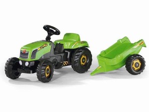 Traktor Rolly Kid zielony z przyczepą