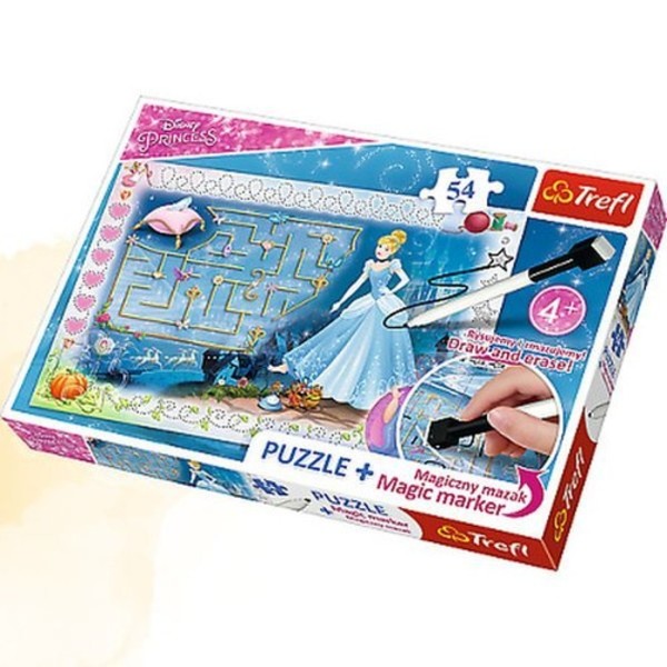 Puzzle Plus z magicznym mazakiem Kopciuszek w poszukiwaniu pantofelka 54 elementy