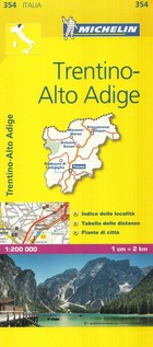 Trentino-Alto Adige Road map / Trydent-Górna Adyga Mapa samochodowa Skala: 1:200 000