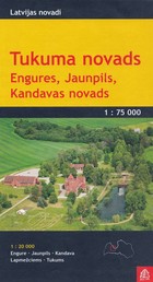 Tukuma novads, Engures, Jaunpils, Kandavas novads Mapa samochodowa 1:75 000