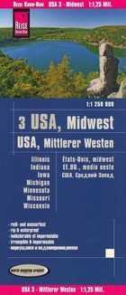 USA Midwest / USA środkowo-zachodnie Mapa samochodowa Skala: 1:1 250 000