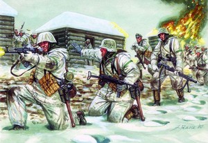 WWII German Infantry in Winter Skala 1:72