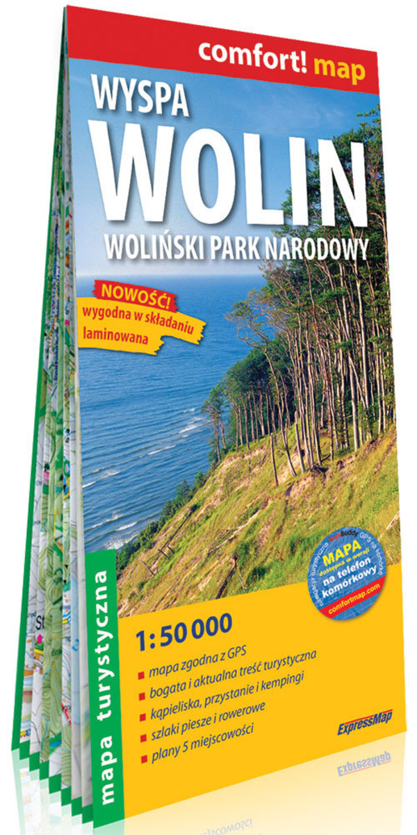 Wyspa Wolin, Woliński Park Narodowy Mapa turystyczna Skala: 1:1:50 000 comfort! map