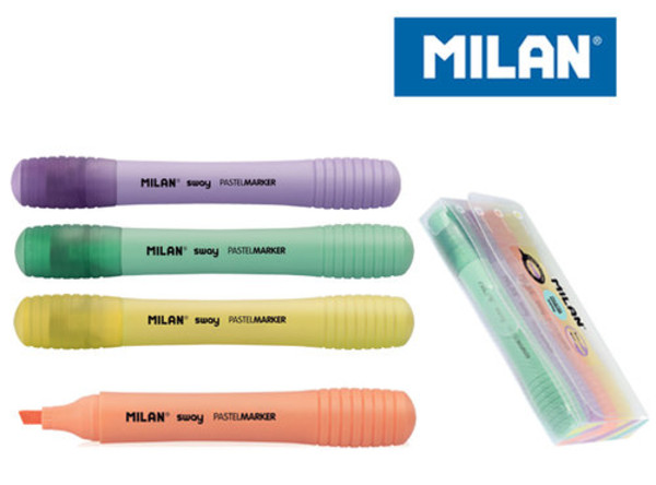 Zakreślacz MILAN pastelowy SWAY zestaw 4 kolory w etui