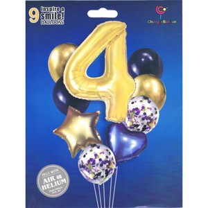 Zestaw balonów cyfra 4, wys. 40-60cm