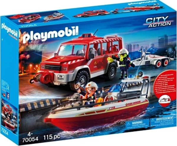 Playmobil City Action Samochód strażacki z łodzią 70054