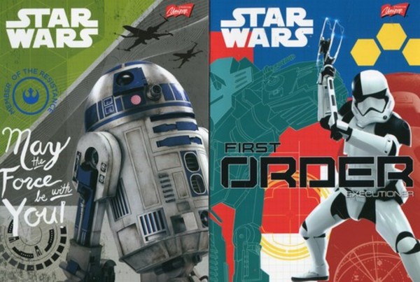 Zeszyt A5 w kratkę 16 kartek Star Wars mix kolorów i wzorów