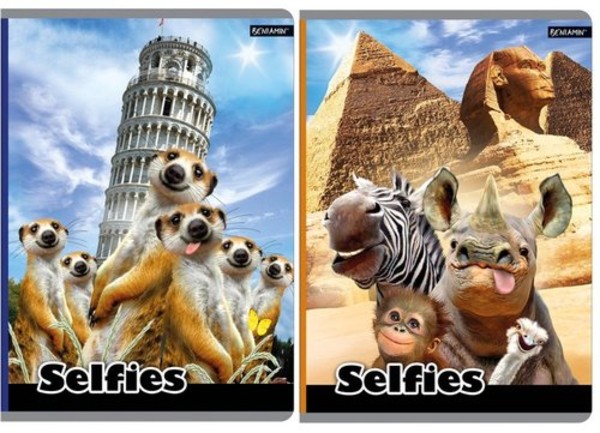 Zeszyt A5 w kratkę 60 kartek Selfies mix wzorów