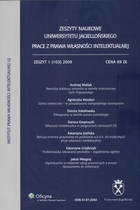 Zeszyty naukowe Uniwersytetu Jagiellońskiego prace z prawa własności intelektualnej zeszyt 1 (103) 2009