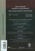 Zeszyty naukowe Uniwersytetu Jagiellońskiego prace z prawa własności intelektualnej zeszyt 4 (118) 2012